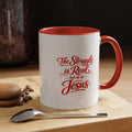 Christian Coffee Mug – "The Struggle is Real but so is Jesus" Accent Mug