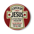 Funny Faith & Ketchup Kitchen Coaster
