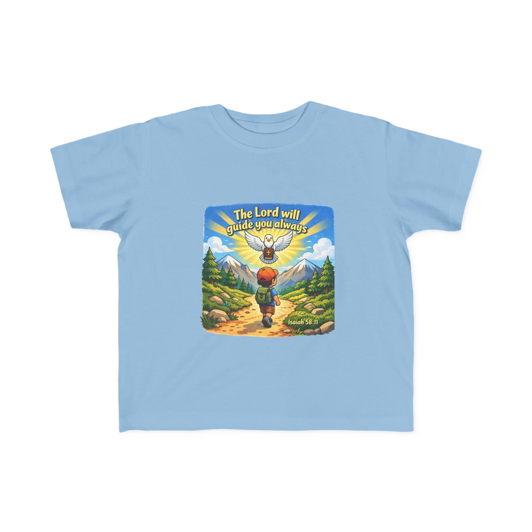 Toddler T-Shirt – "The Lord Will Guide You Always" Cute Christian Kids Tee