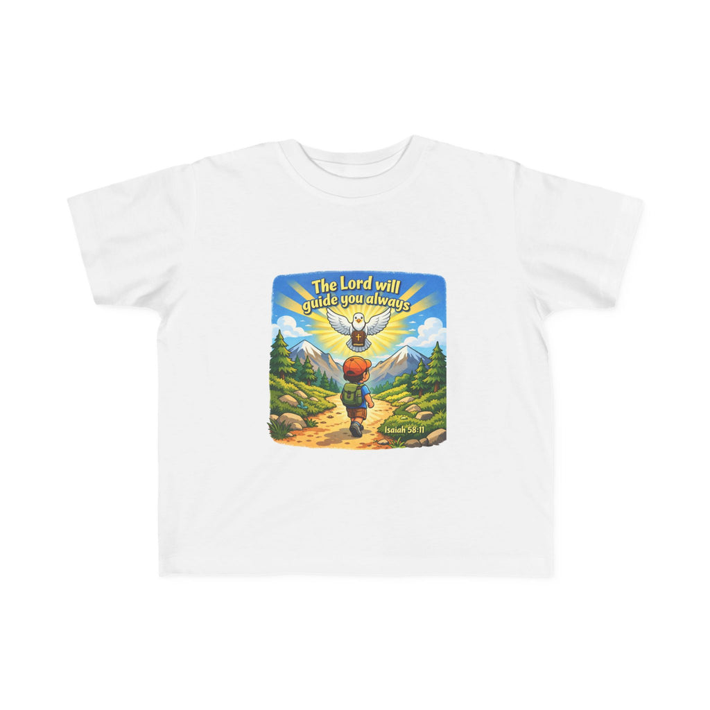 Toddler T-Shirt – "The Lord Will Guide You Always" Cute Christian Kids Tee