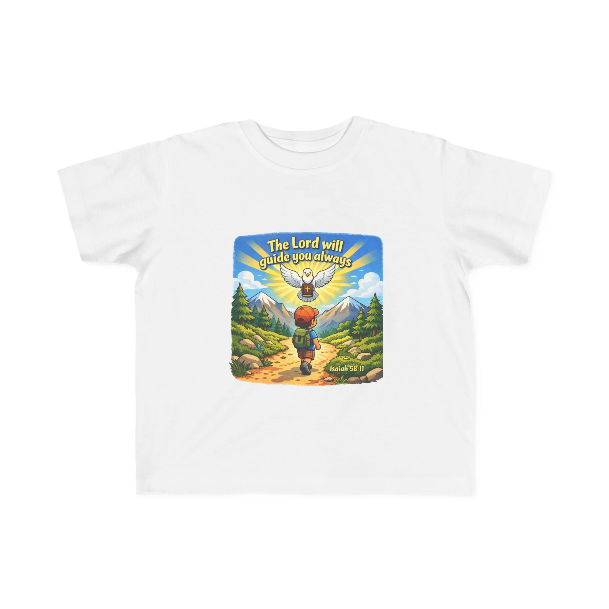 Toddler T-Shirt – "The Lord Will Guide You Always" Cute Christian Kids Tee