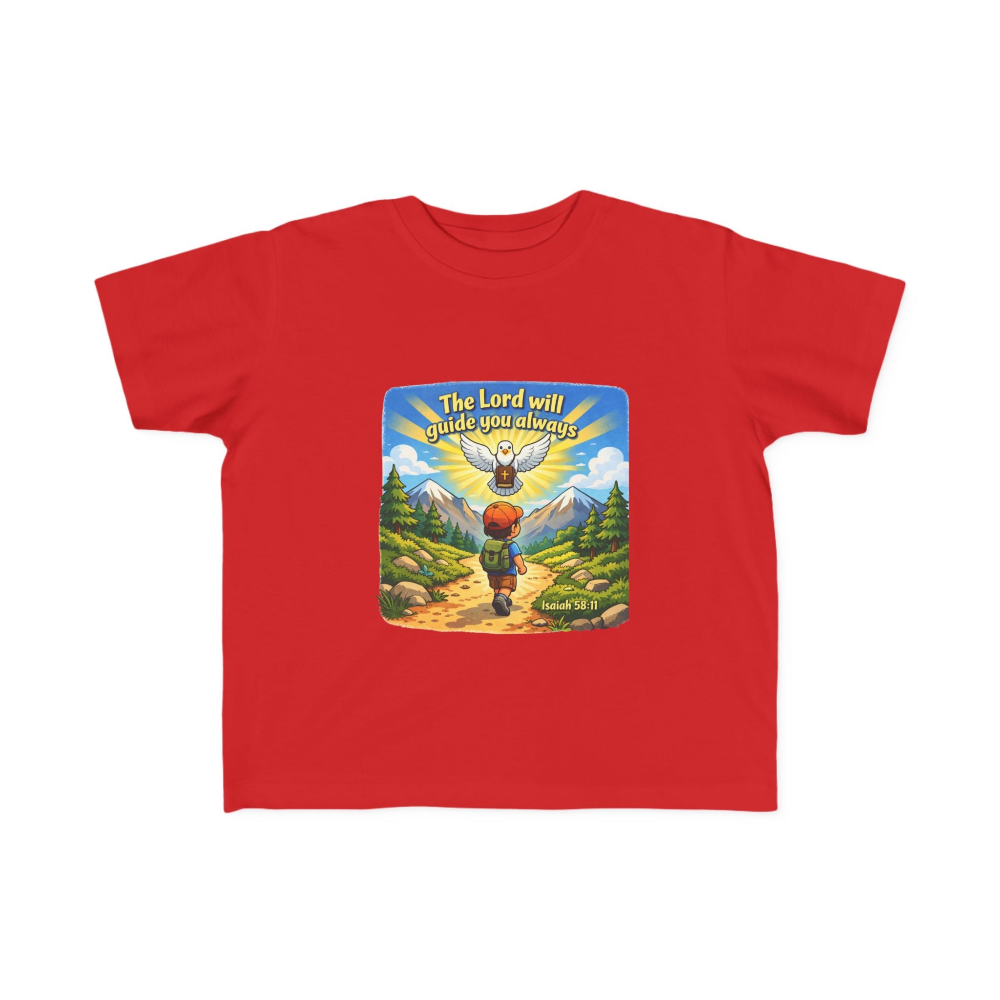 Toddler T-Shirt – "The Lord Will Guide You Always" Cute Christian Kids Tee
