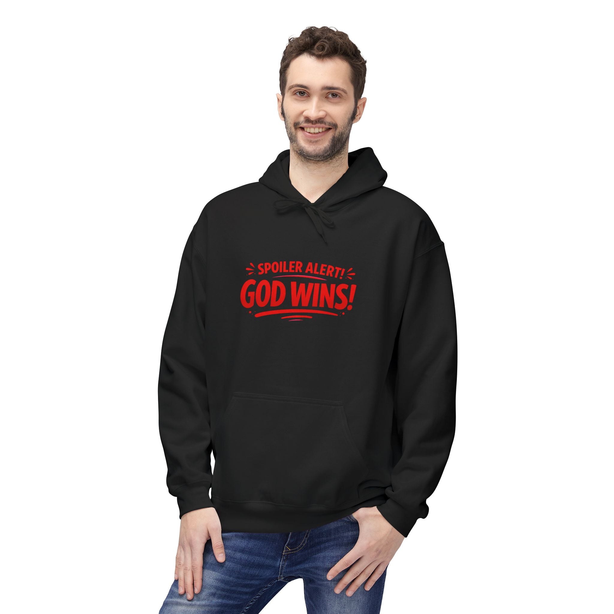 God Wins Hoodie – Christian Faith Graphic Pullover (Spoiler Alert!)